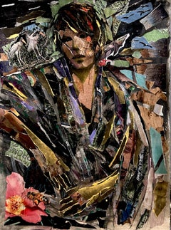 Elsewhere, figure, collage, disrupted realism birds nature