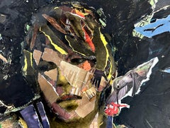 Elsewhere, figure, collage, abstract, disrupted realism birds nature