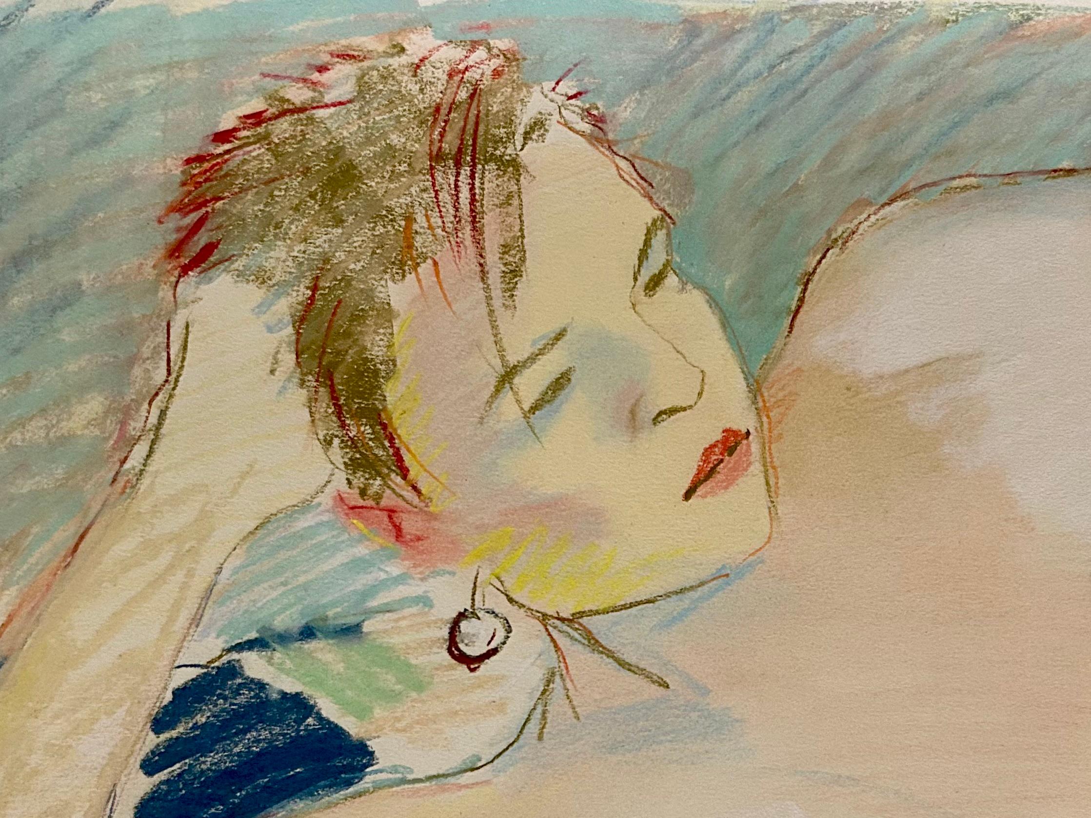 Jane, disegno a pastello di figura femminile, nuda - Art di Audrey Anastasi