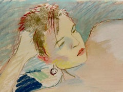Jane, pastel drawing of female figure, nude