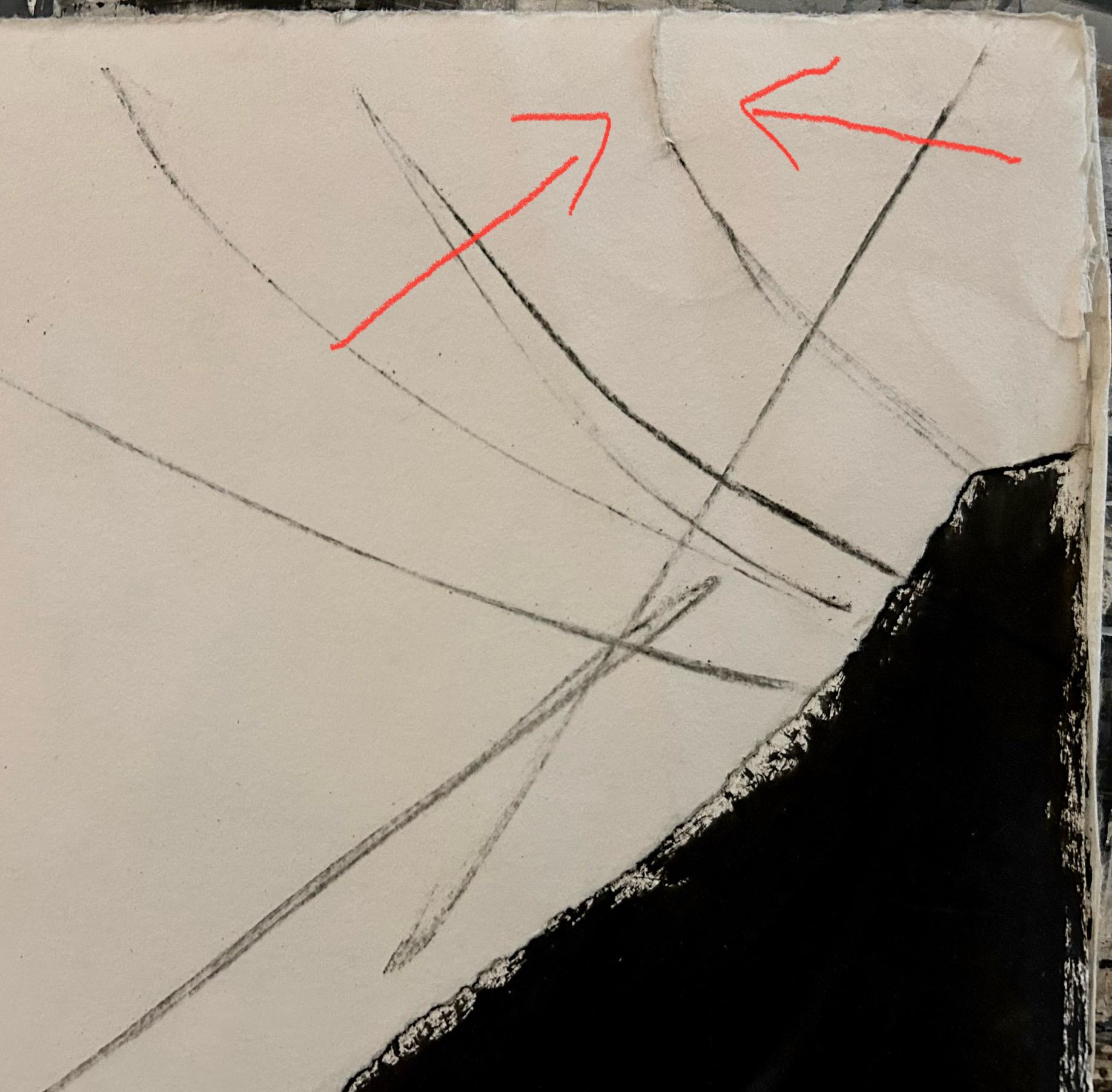 Moonlight, übergroße Zeichnung einer kontemplativen jungen Frau, monochrom (Amerikanische Moderne), Art, von Audrey Anastasi