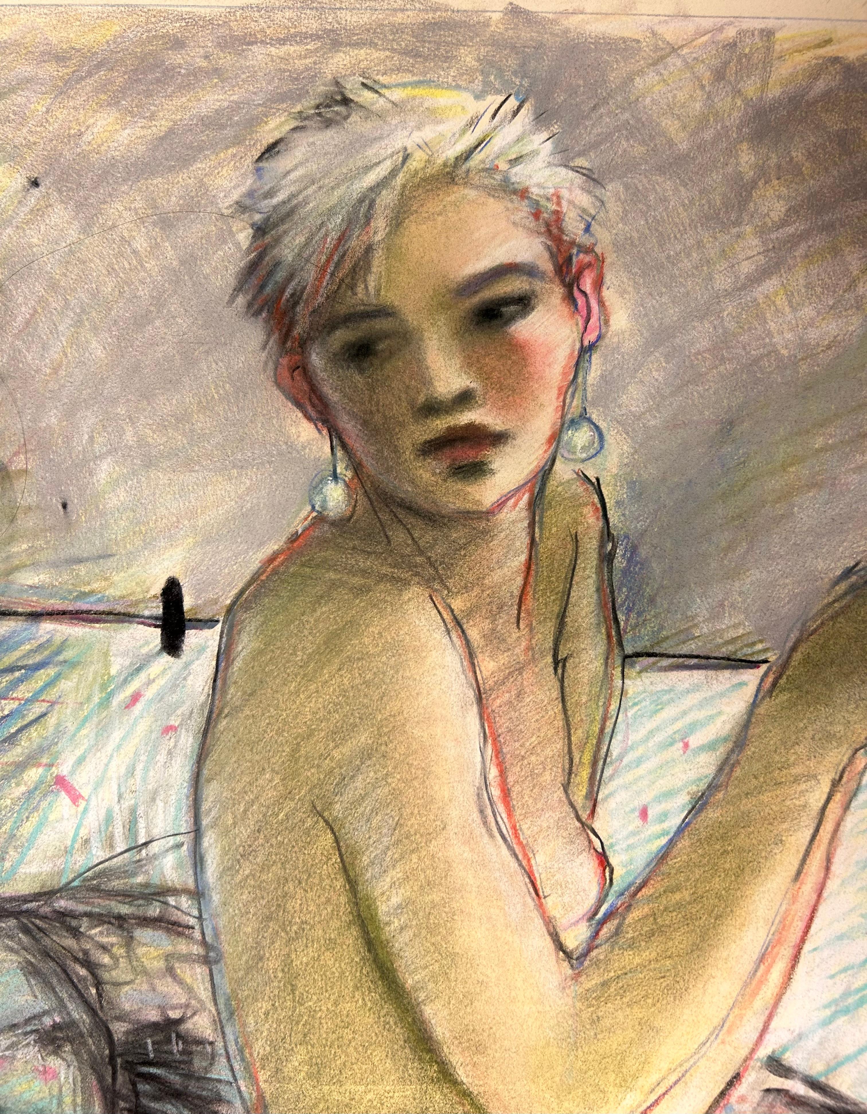 Studio Desnudo, figura femenina pez, arte dentro del arte - Art de Audrey Anastasi