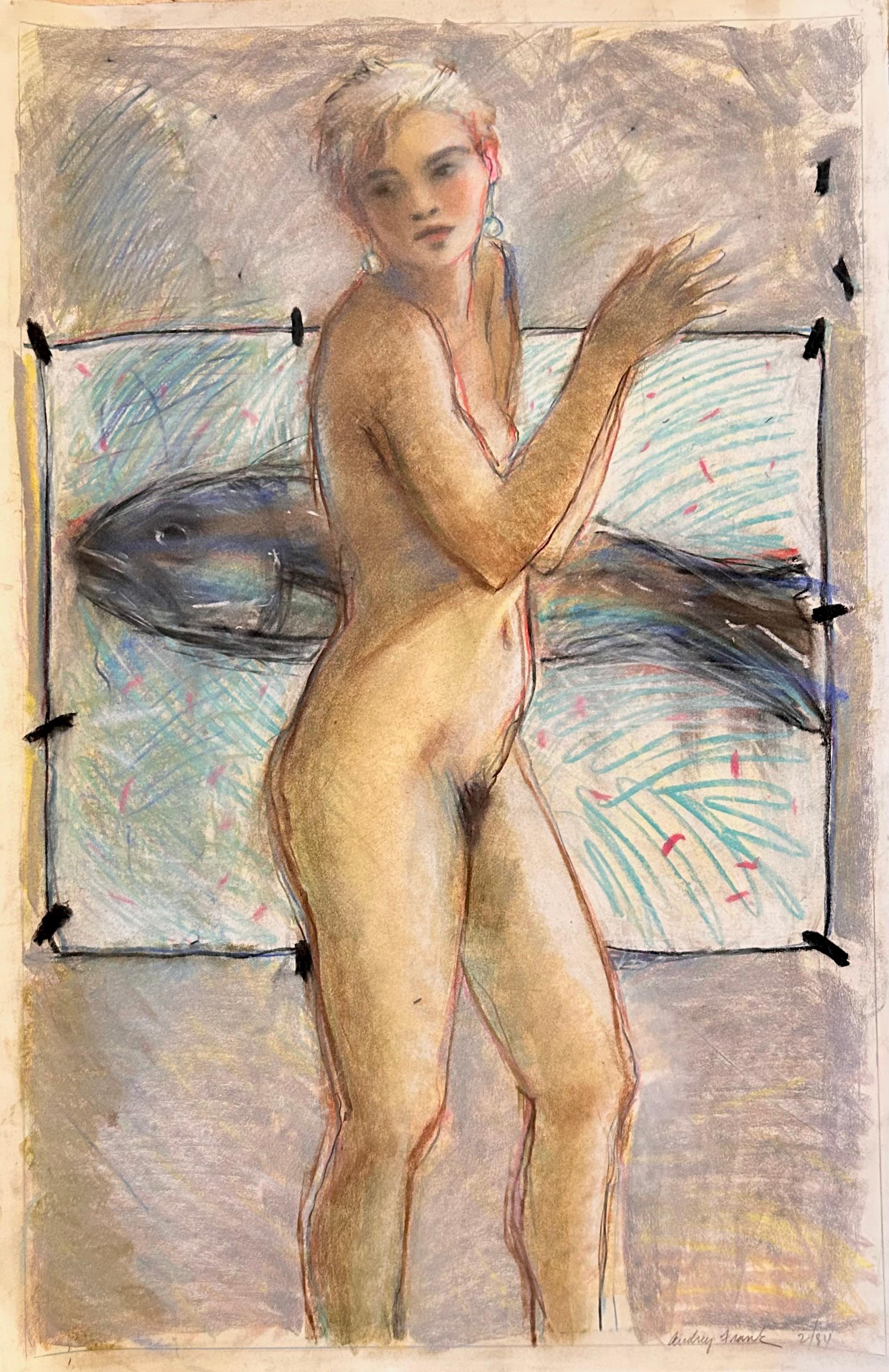 Studio A Nude, figure féminine poisson, l
art dans l
art - Art de Audrey Anastasi
