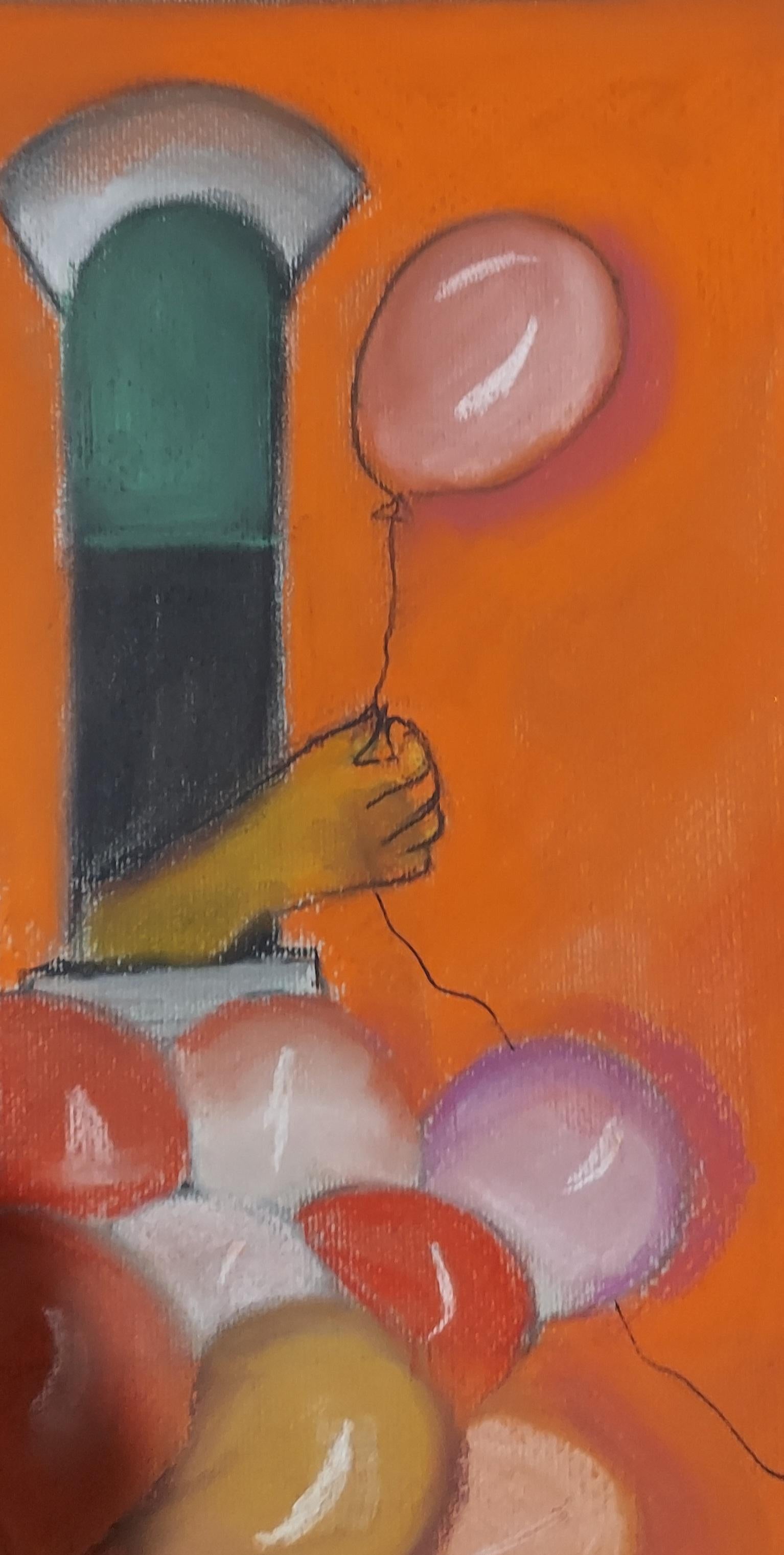 Ecke 9. und de Chirico surreale Stadtlandschaft warmes Schwarz Grau und Rot (Expressionismus), Art, von Stephen Basso