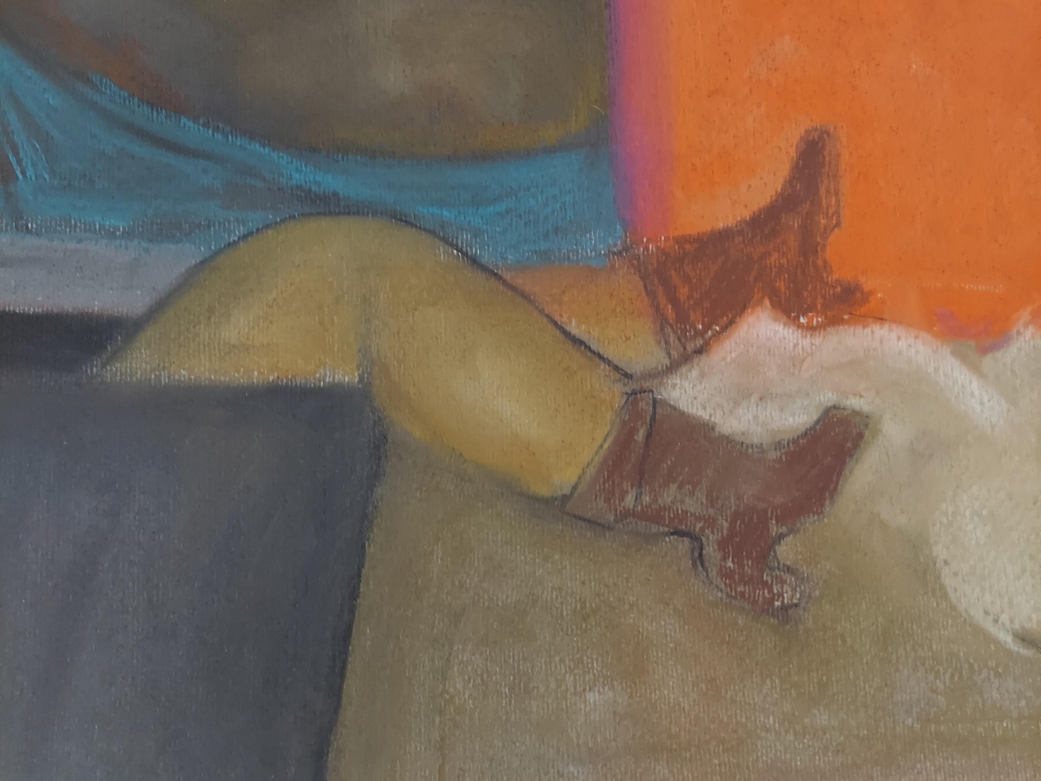 Weiches Pastell auf grau getöntem Archivierungspapier, signiert und datiert. Es handelt sich um ein großes Pastellgemälde, das sich zur Rahmung unter Glas eignet. Der Künstler fühlt sich nach der Fertigstellung an den großen italienischen Maler
