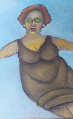 Chicken Run female figure with umbrella vintage american car castle tower