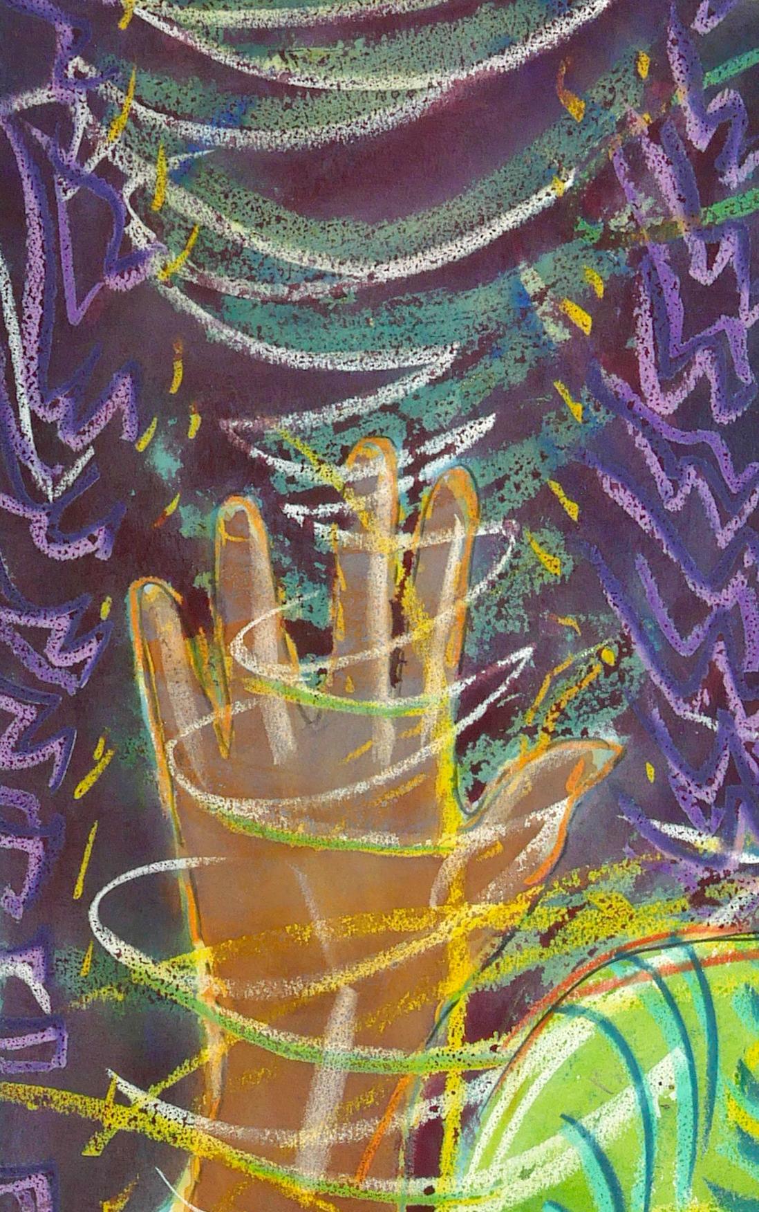 To Be Discovers, aus der Wild Woman Series, farbenfrohe Entdeckerin, die (Expressionismus), Painting, von Janet Morgan
