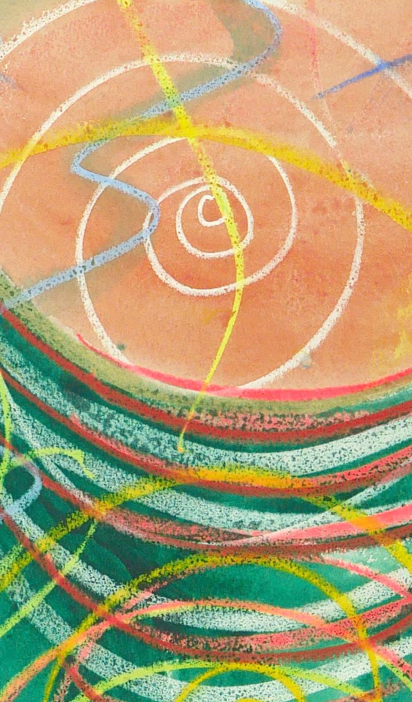 To Dance and Dance, série Wild Woman bleu vert, femme puissante et colorée - Expressionniste Painting par Janet Morgan