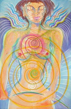 Forjar la Paz , Serie Mujer Salvaje, colorida y poderosa figura femenina desnuda