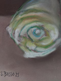 Tattooed Bouquet  combination still life and figurative genres soft green tomes