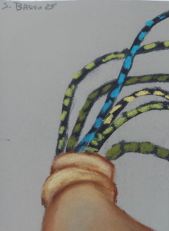 Stiller Wohlgeruch  Frauenbüste-Skulptur, Blumenstrauß aus verschiedenen Chrysanthemen.