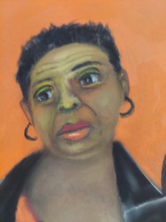 Patterns female figure pattern dress strong red-orange and black colors