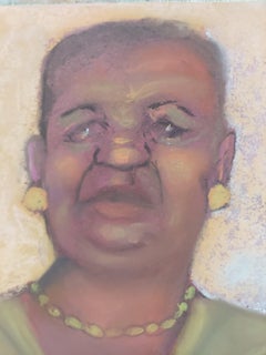 Weepy Kneed Woman. Zarte Veilchen gelb und rot auf rot getöntem Papier