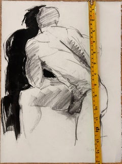 Desnudo masculino clásico 88-5-9, carboncillo, acrílico, boceto, dibujo del natural