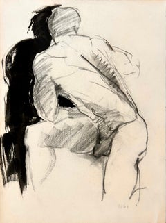 Desnudo masculino clásico 88-5-9, carboncillo, acrílico, boceto, dibujo del natural