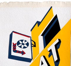 FLAT, cut paper collage urban New York street culture industrial