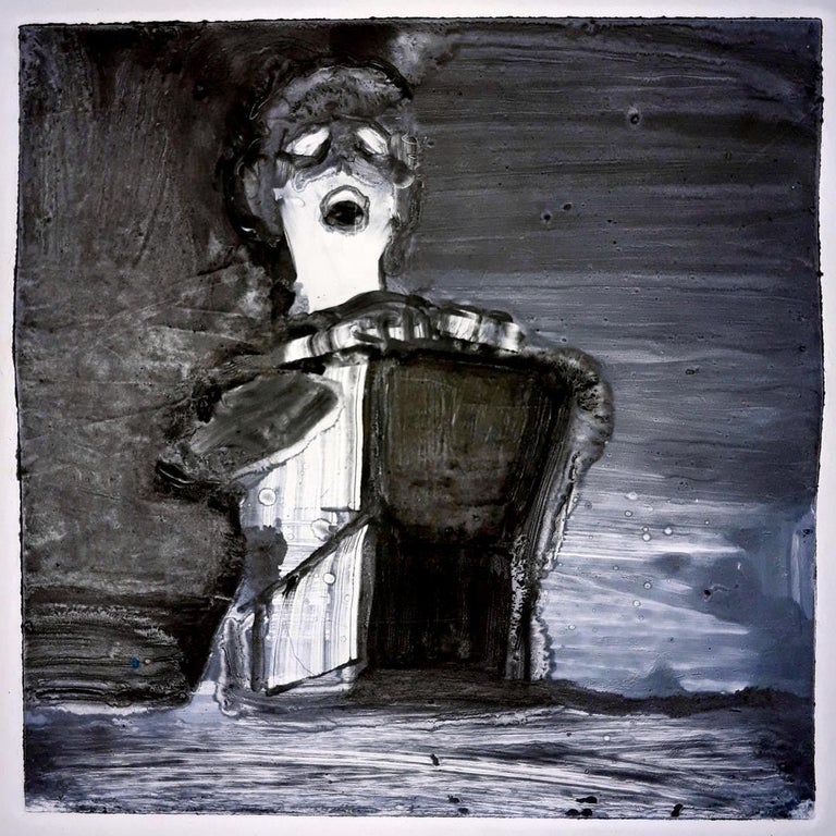 Tom Bennett Landscape Print - Kiss Me Deadly 2, night, sea, boat, black and white, surrealist noir