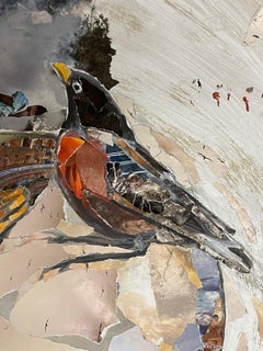 Gaia, mystery, collage, figure, fabric, mythology, bird