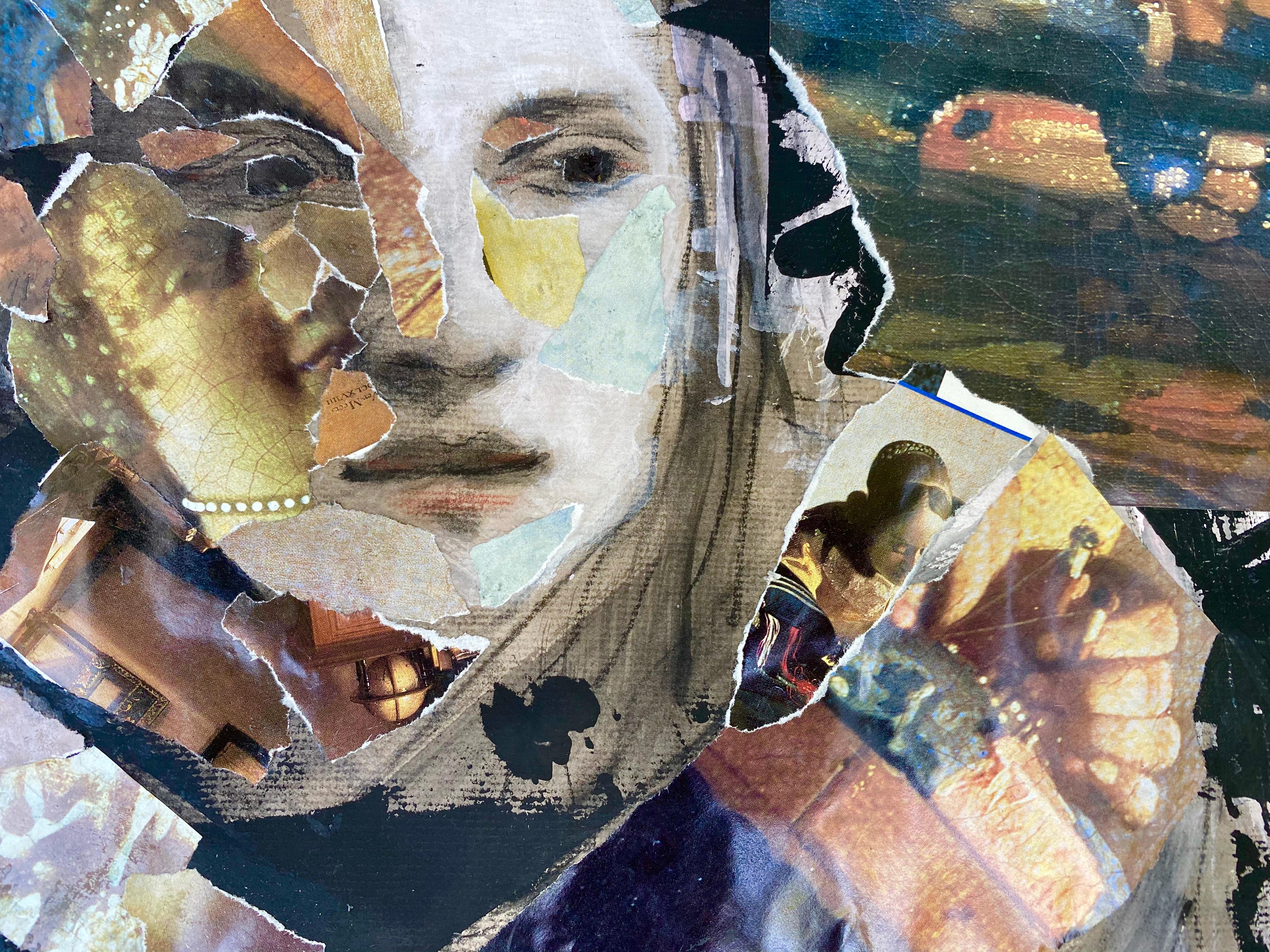 Vermeer-Wandteppich, Collage mit klassischen Elementen, unterbrochener Realismus (Zeitgenössisch), Art, von Audrey Anastasi