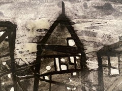 Paesaggio urbano #2, astrazione architettonica urbana monocromatica in bianco e nero