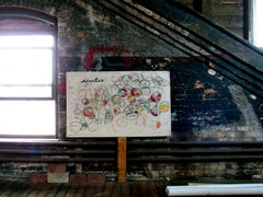 Sinatra & Ava Gardner, colorful circular patterns on neutral ground