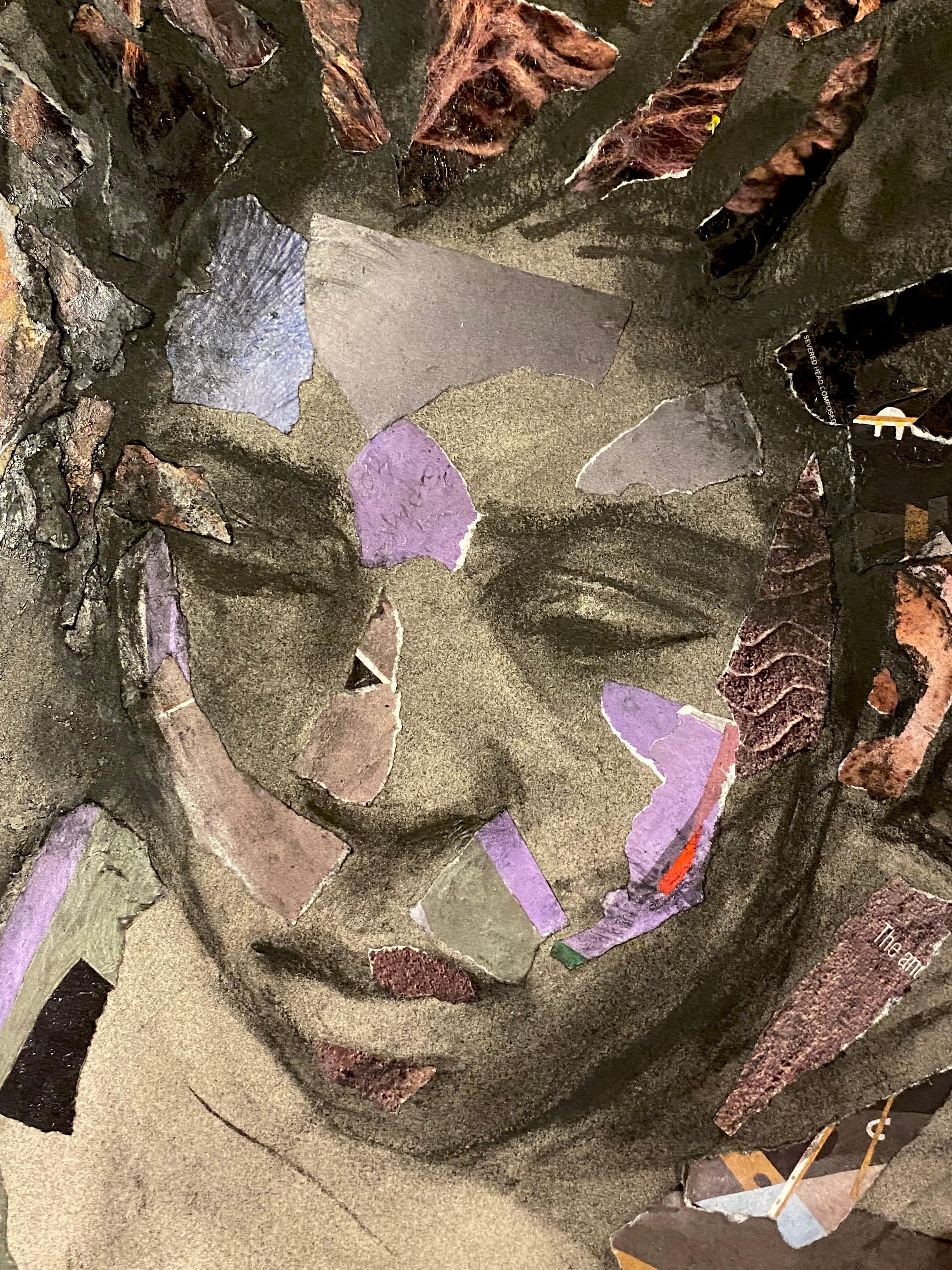 Die Dualität, provokative Collage mit 2 Frauen in gedämpften Farben (Zeitgenössisch), Art, von Audrey Anastasi