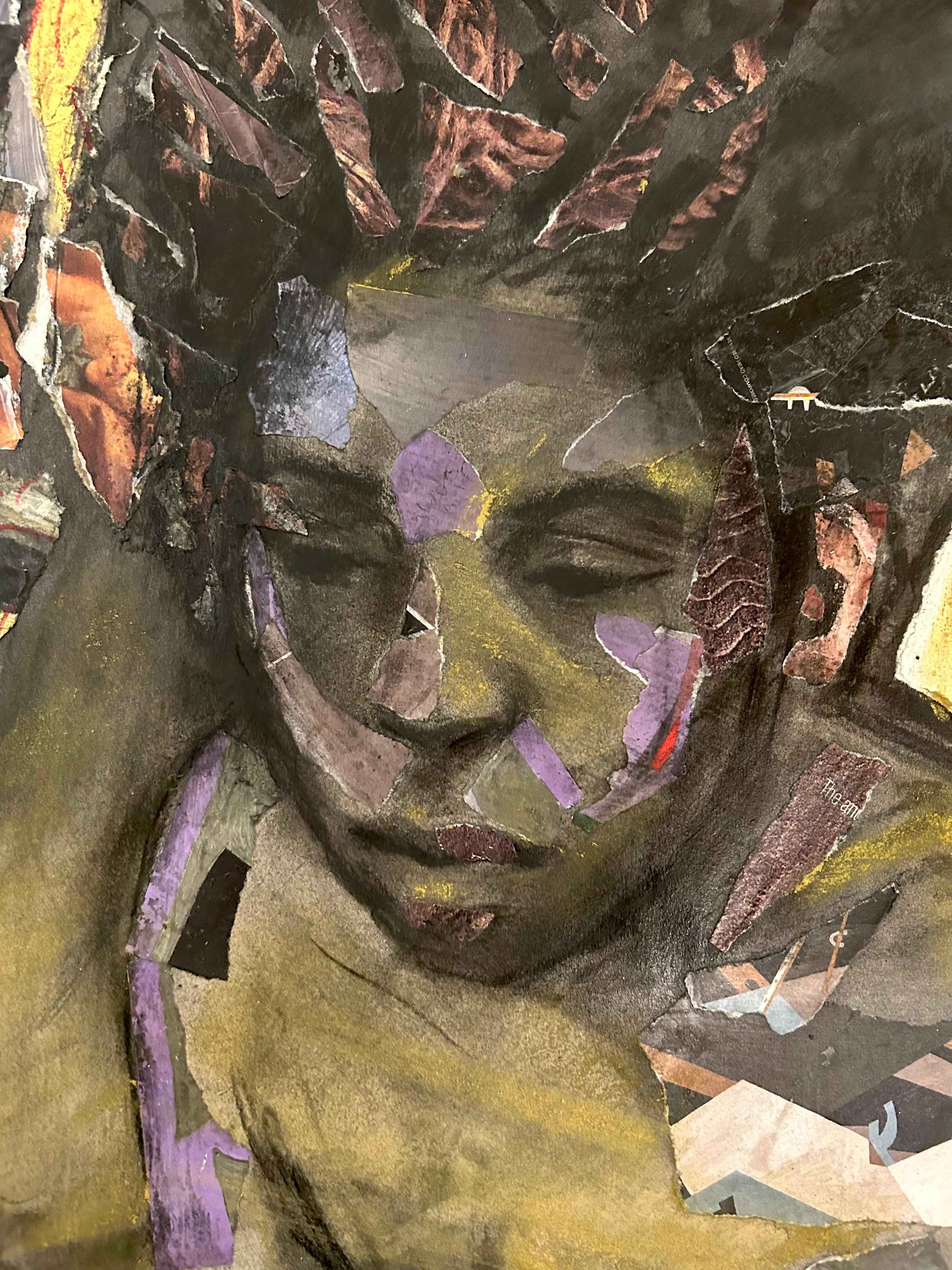 Dualità, collage provocatorio con 2 donne dai colori tenui - Art di Audrey Anastasi