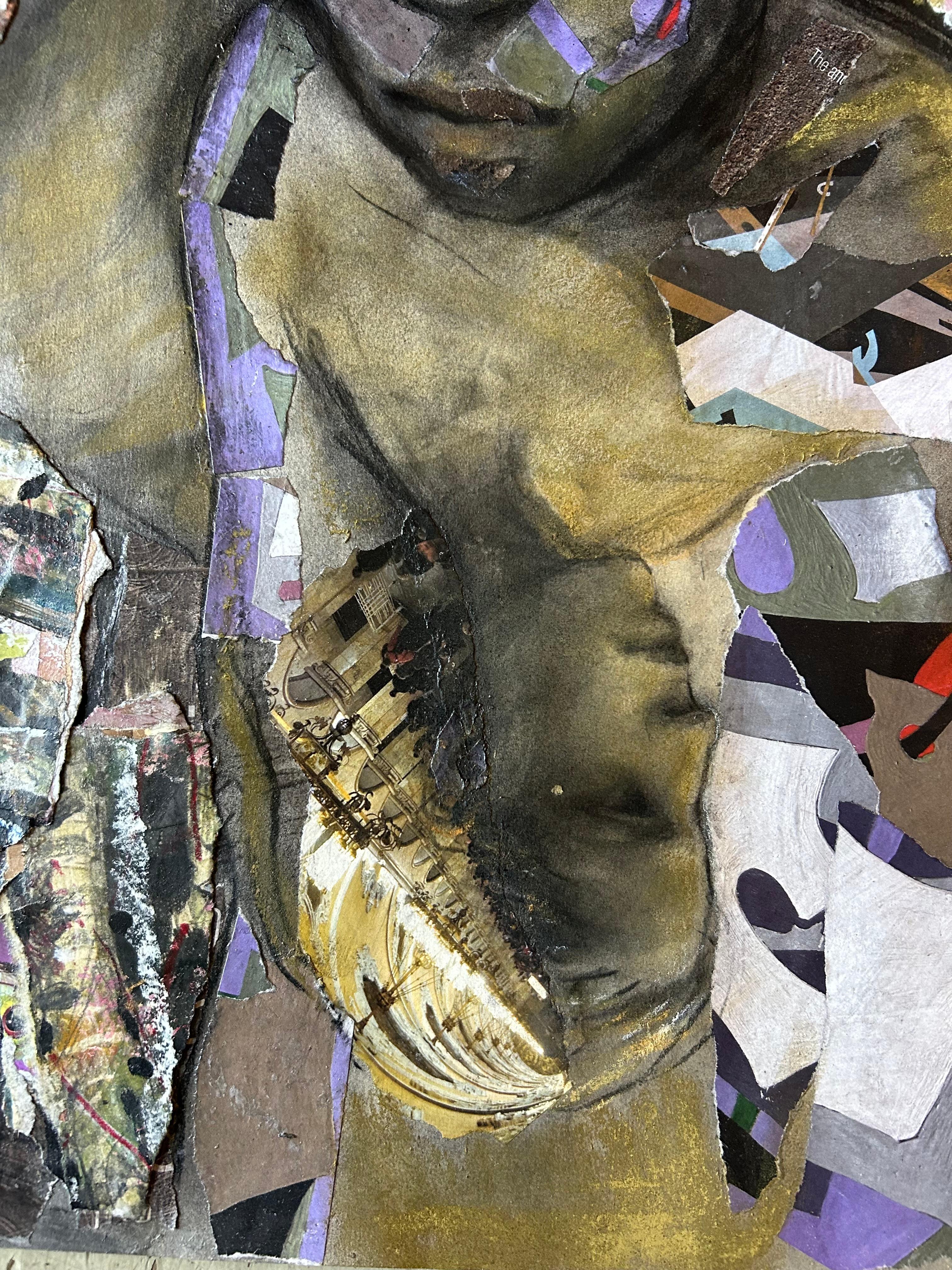 Dualità, collage provocatorio con 2 donne dai colori tenui - Art Contemporaneo di Audrey Anastasi