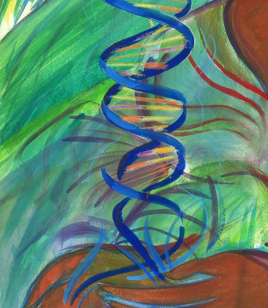 The DNA Goddess - Painting by Janet Morgan