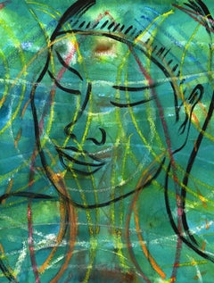 Stringer, colorida abstracción figurativa verde