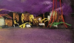 Cloudy Sunset, Coney Island, wildly colorful abstract sky, water, beach