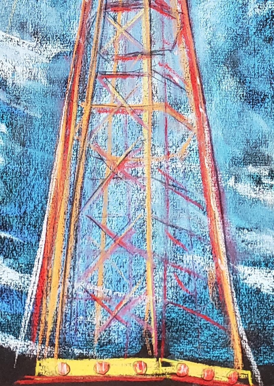 Parachute Jump, Shooting Rays, Coney Island - Art by Janet Morgan