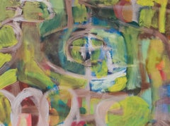 "Complex" large scale colorful gestural abstraction, energy, warm tones, yellows