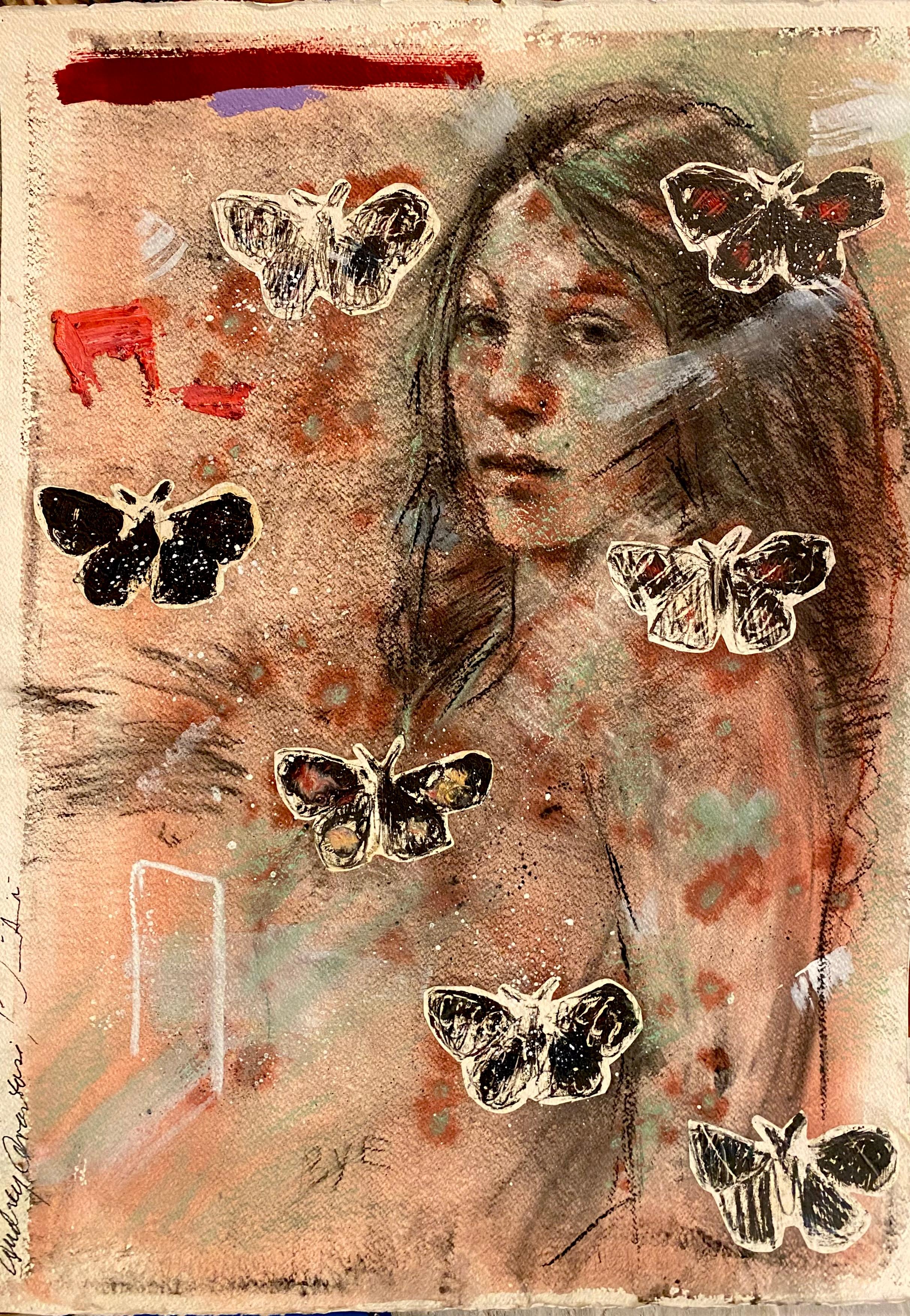 That Day in Crete..., papillons au regard féminin, collaboration abstraite de RINY