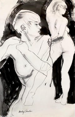 Twice Dancer, monochromatic, black and white figurative, sketch quality