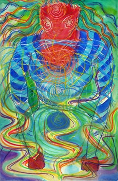 Energy Worker, bright colorful swirling patterns mystical yoga Wild Woman