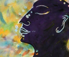 Singer, from the Wild Woman Series, bright green tones music theme