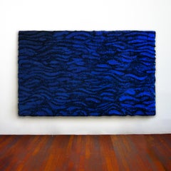 'DeepBlueSea' Contemporary, 21st Century, Abstract Oil Painting in Blue