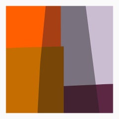 "Orange and Plum Collage" Modern, Mid Century, Contemporary Fine Art Print