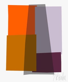 "Orange and Plum Collage" Modern, Mid Century, Contemporary Fine Art Print