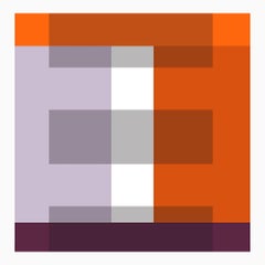 "Orange, Plum and Gray Composition" Modern, Mid Century, Contemporary Print