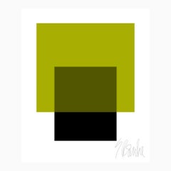 "The Interaction of Leaf Green and Jet Black" Modern, Mid Century Fine Art Print
