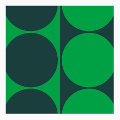 "Green Dynamic Pair" Modern, Mid Century, Contemporary Fine Art Print