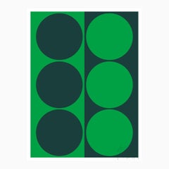 "Green Dynamic Pair" Modern, Mid Century, Contemporary Fine Art Print