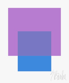 "Purple and Blue Interaction" Modern, Mid Century, Contemporary, Fine Art Print