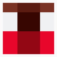 "Chocolate Brown Over Red" Modern, Mid Century Modern, Contemporary  Print