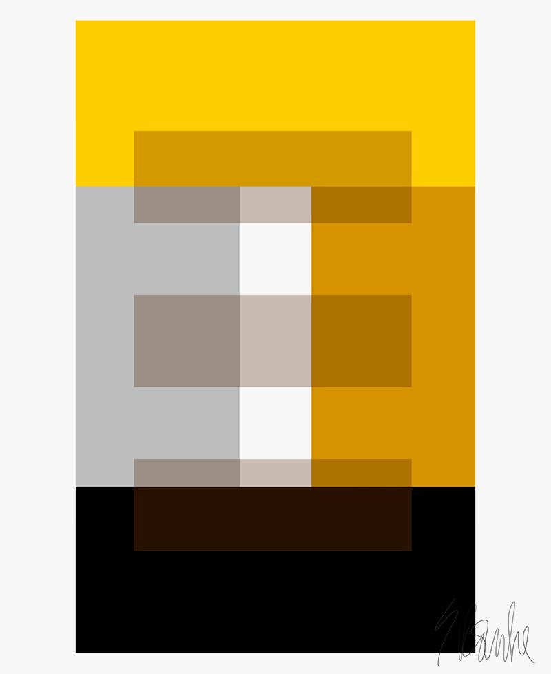 Liz Roache Abstract Print - "Yellow to Black" Mid Century Modern, Modern, Contemporary, fine art print