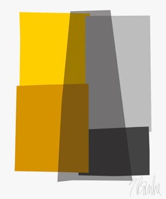 "Yellow and Gray Collage" Mid Century, Modern, Contemporary, Fine Art Print