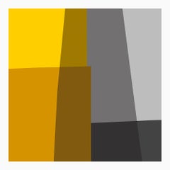 "Yellow and Gray Collage" Mid Century, Modern, Contemporary, Fine Art Print