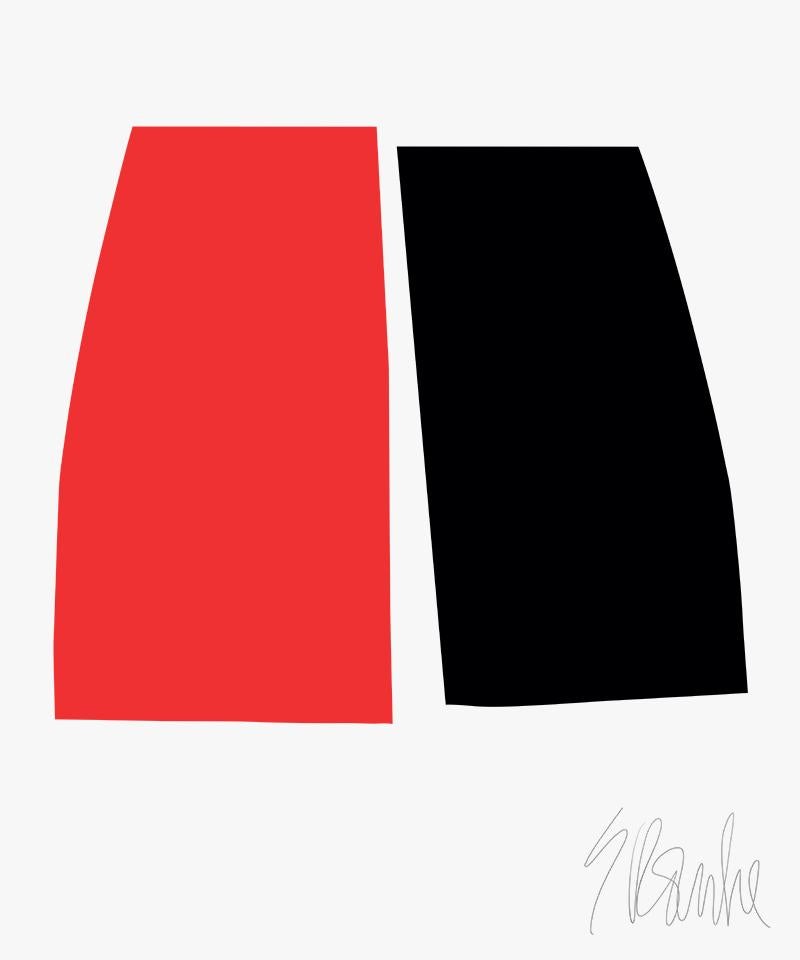 Liz Roache Abstract Print - "This Much Red Equals This Much Black" Modern, Contemporary, Fine Art Print